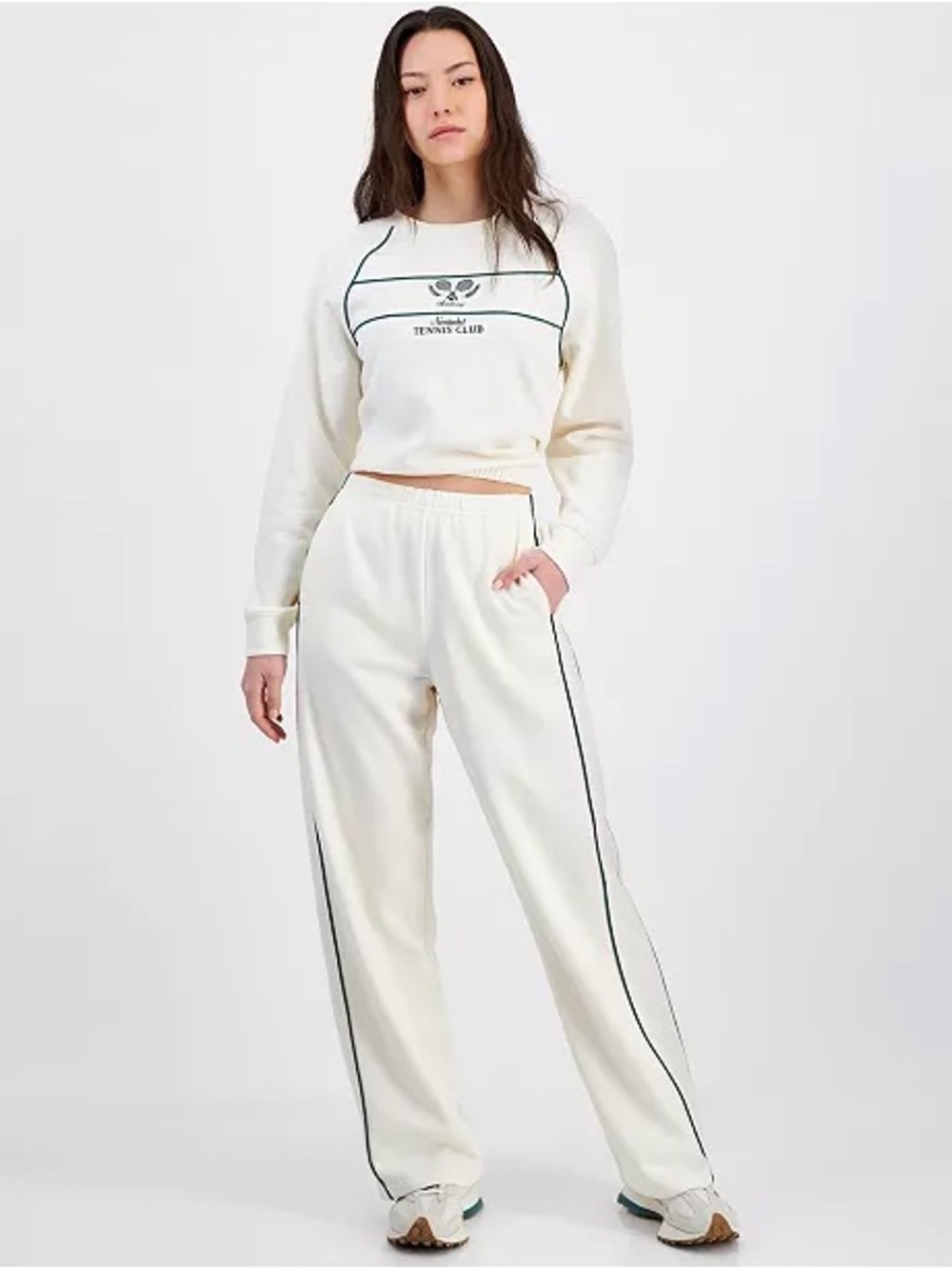 Tennis Club Cream Long-Sleeve Sweatshirt
